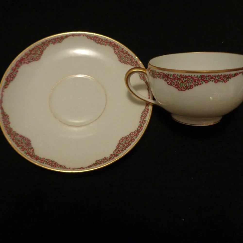 FRENCH VINTAGE EARLY FRENCH BONE CHINA CUP & SAUCER